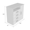 Tuhome Peru 4 Drawer Dresser, Single Door Cabinet, One Open Shelf, Superior Top, White CLB5547